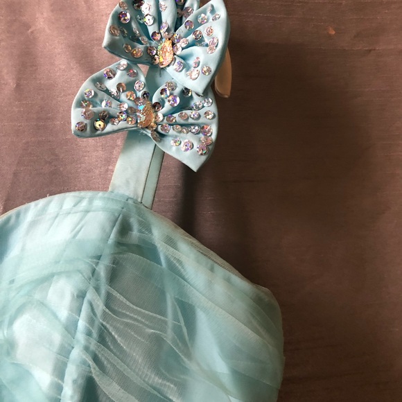 Cute one strap electric blue/cyan dress. - Picture 3 of 8